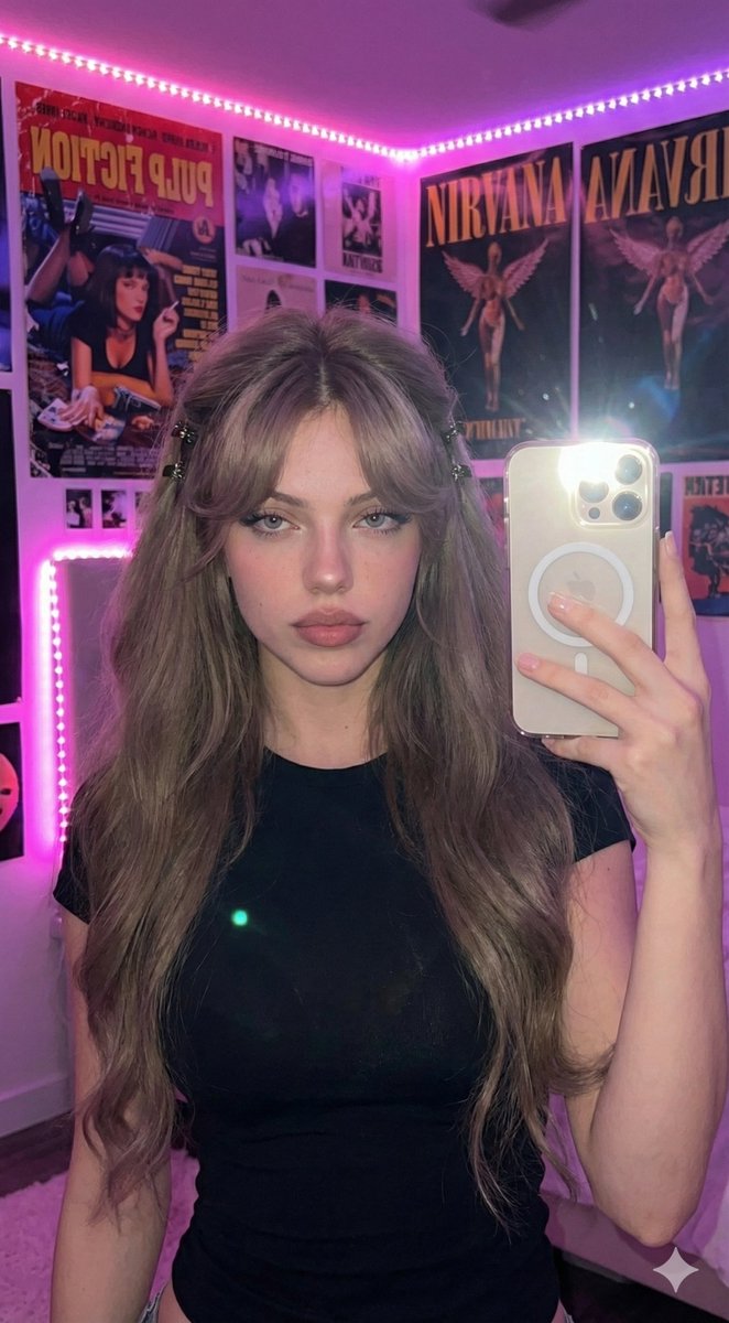 16K超写实手机闪光灯下的氛围少女