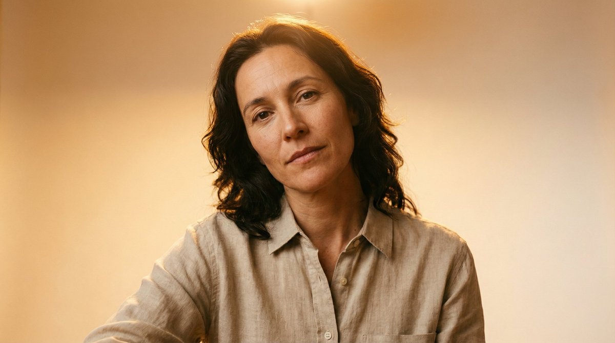 琥珀光影下的亚麻质感时尚大片