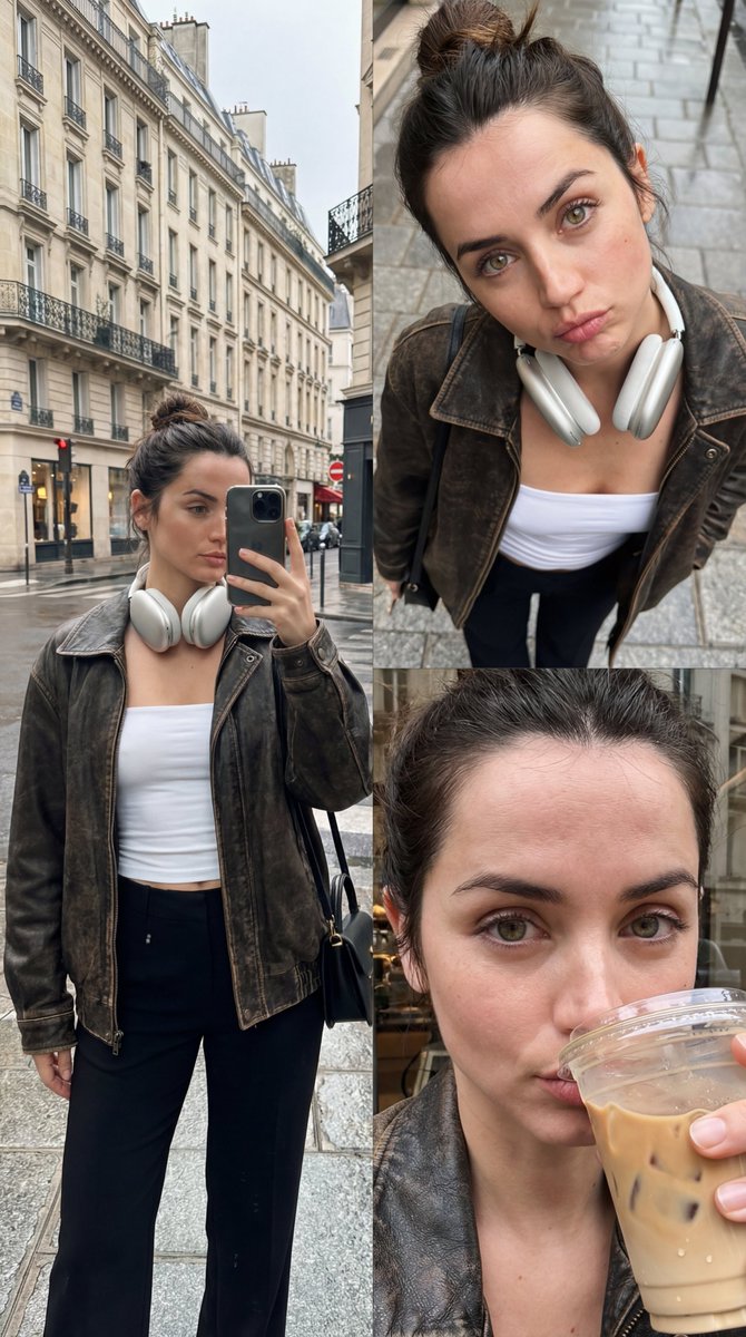 安娜街头三联画随性自拍