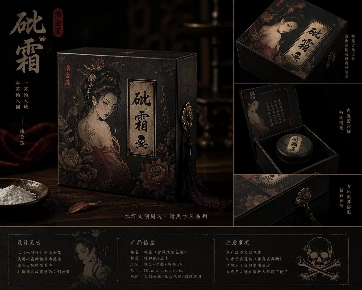 古风暗黑潘金莲砒霜盒