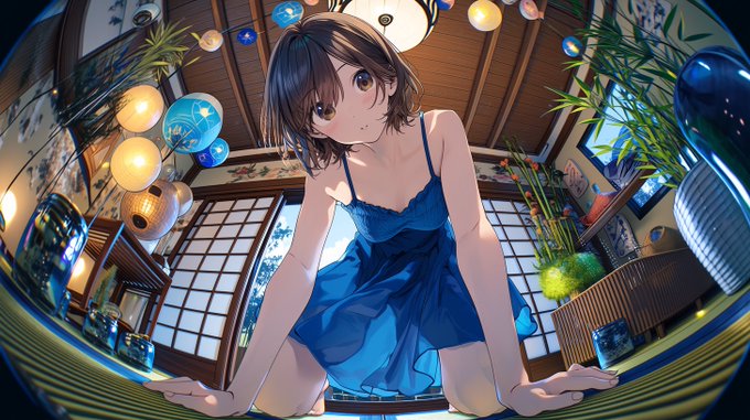 低机位镜头下的二次元少女舞蹈首帧