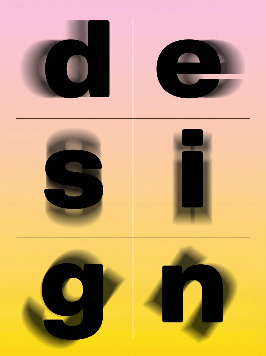 野蛮主义风格动态模糊字体海报