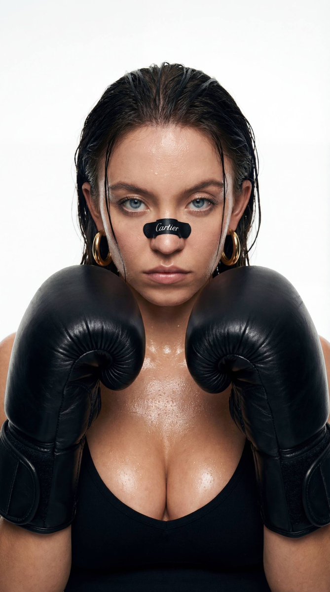 卡地亚元素女拳击手高级感黑白大片