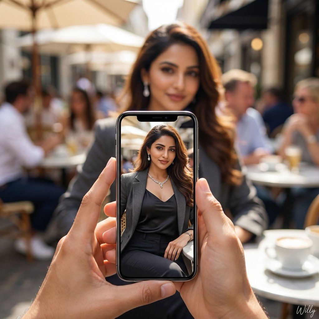 露天咖啡馆里的迷人都市丽人街拍