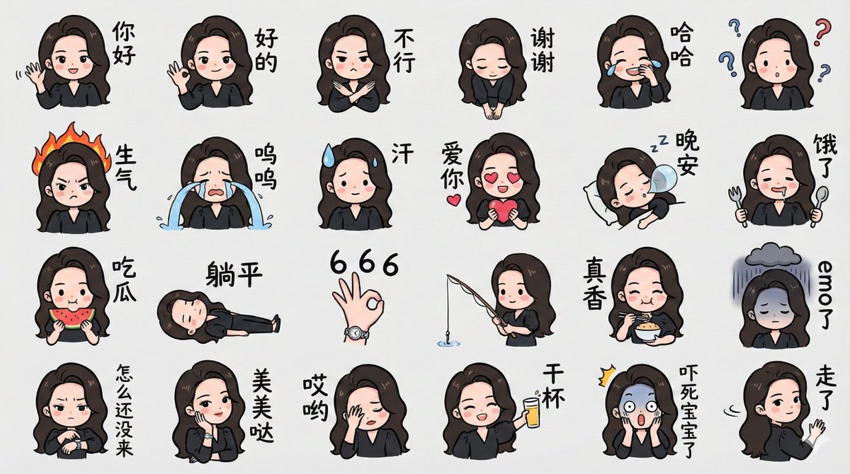 Q版LINE风格表情包生成