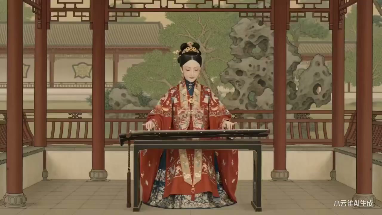 AI重现仇英《百美图》