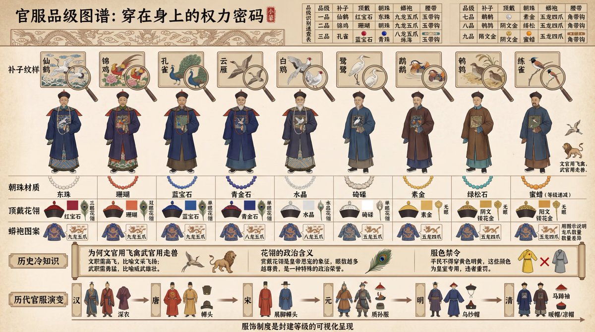 中国古代官服品级可视化图谱