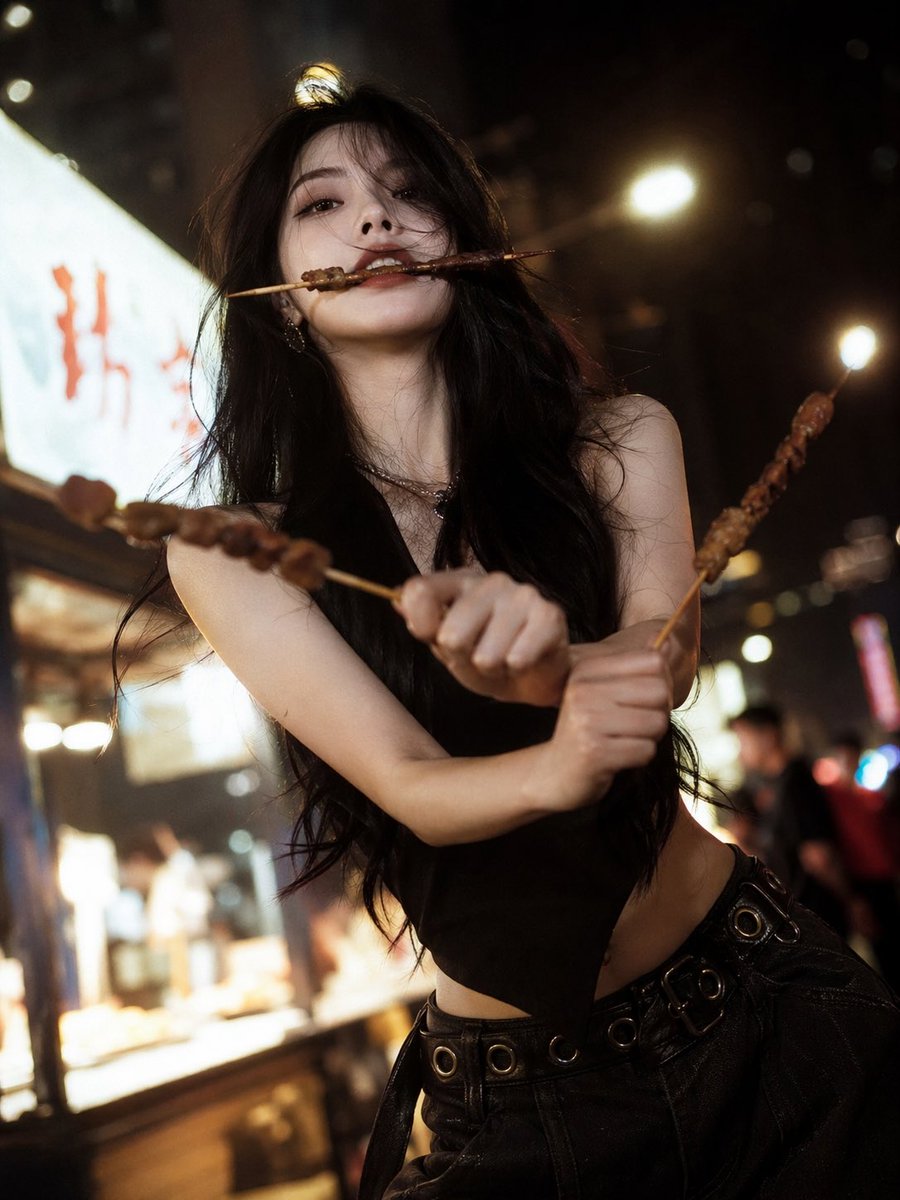 夜市冷艳三刀流时尚人像