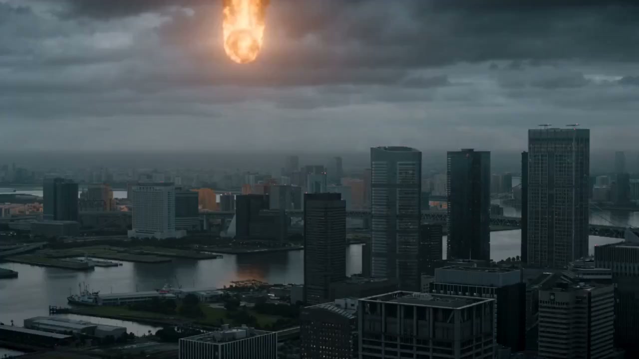 末日流星下的城市毁灭