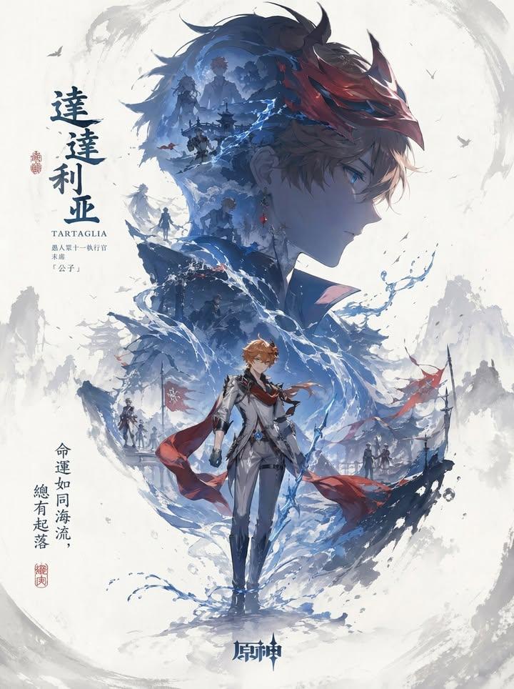 墨韵双重曝光角色主视觉海报