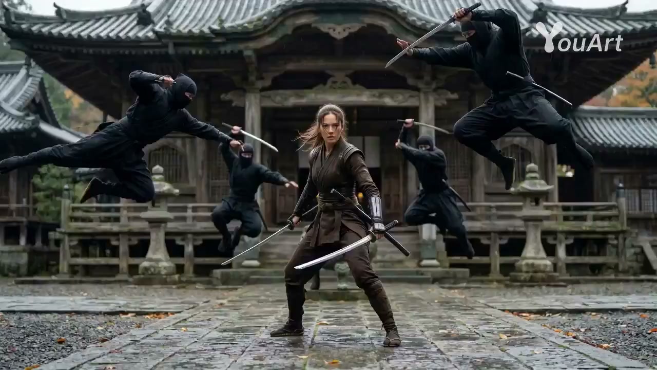 女忍者多视角高燃剑斗序列