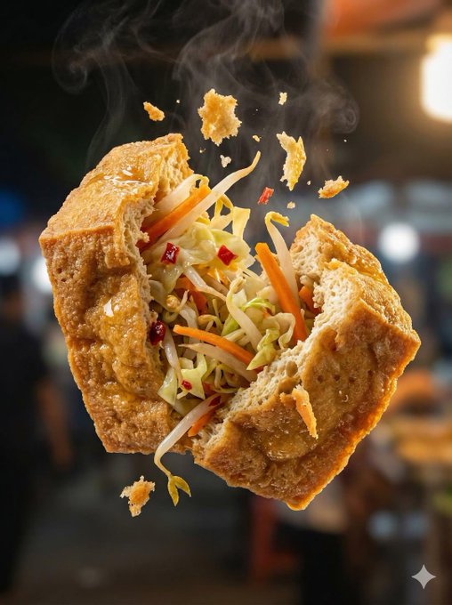 夜市中炸物爆裂的电影感瞬间