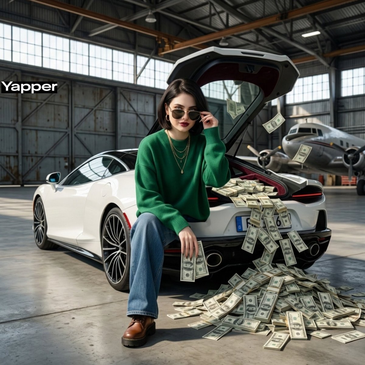 电影级机库超跑与霸气女富豪