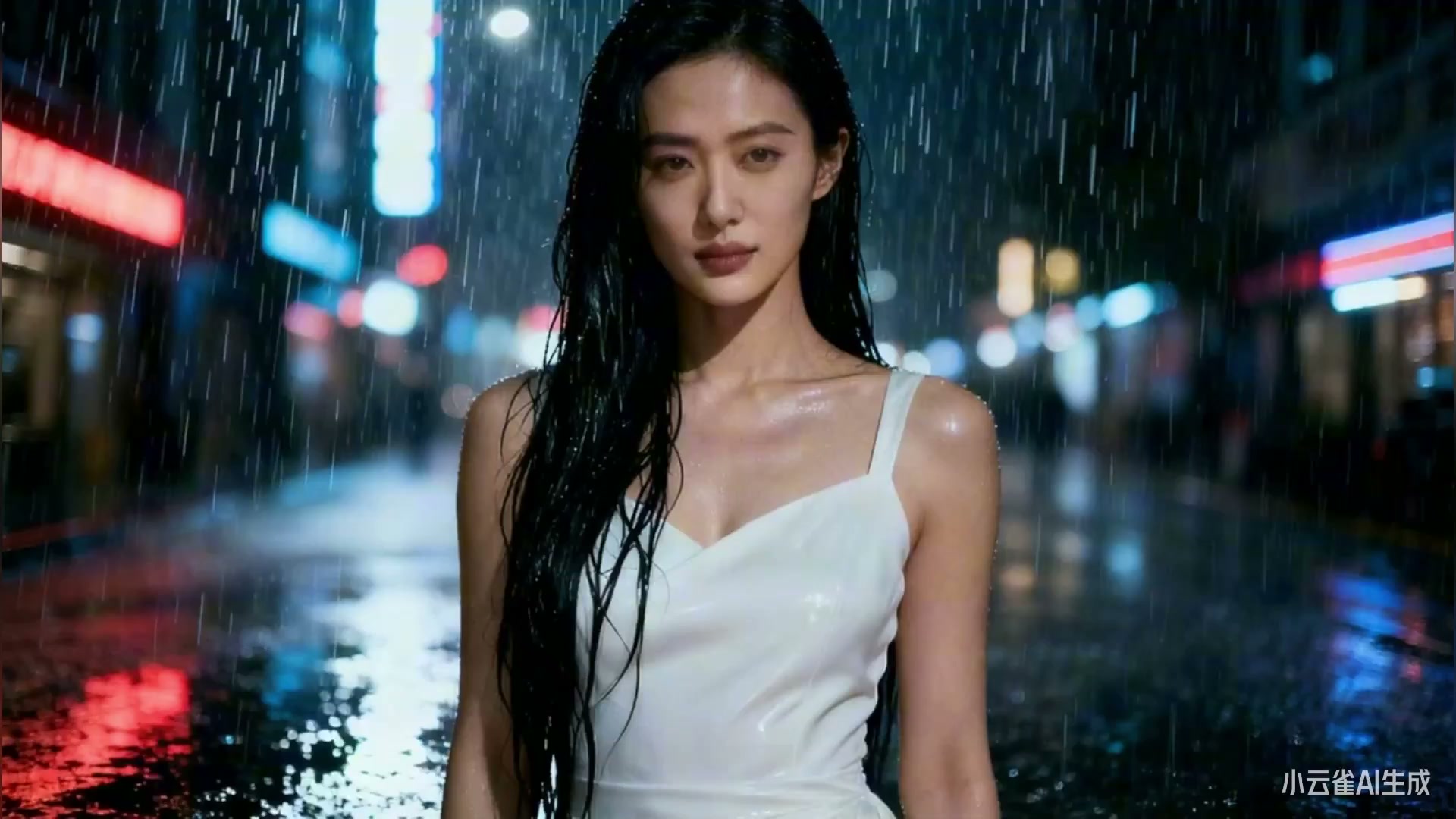 雨中化身女将军