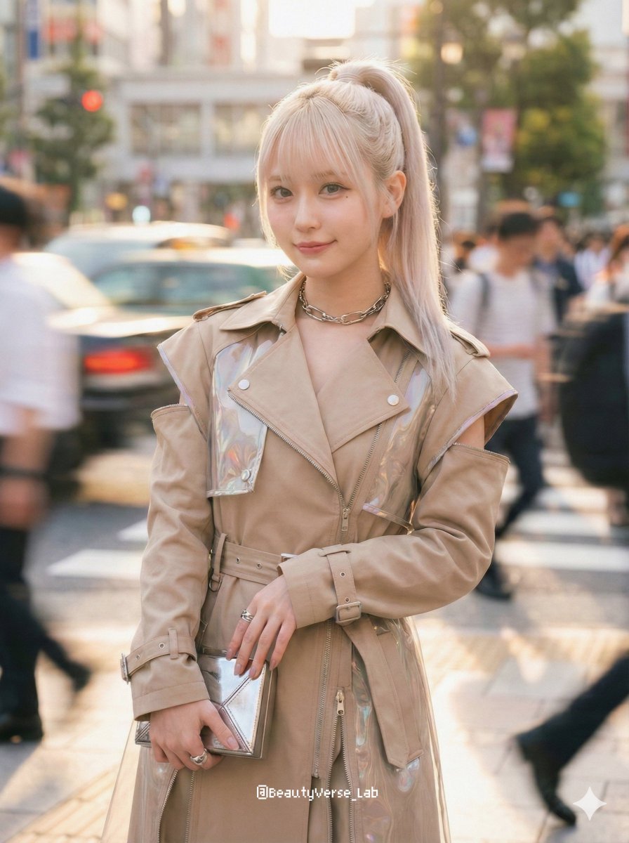 街头光影中的日系女神