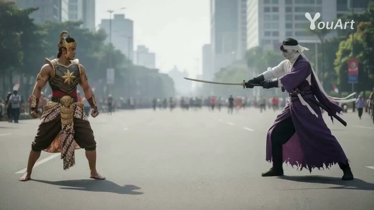双人决斗的电影级慢镜头
