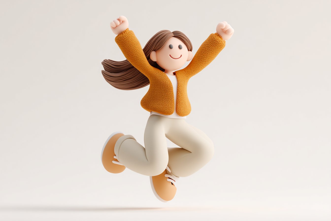可爱黏土风3D角色图标