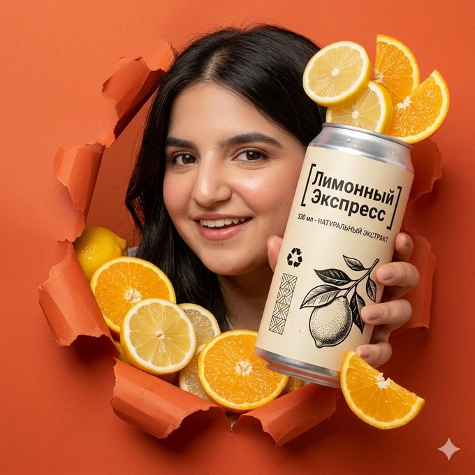 创意撕纸风柠檬饮料商业摄影