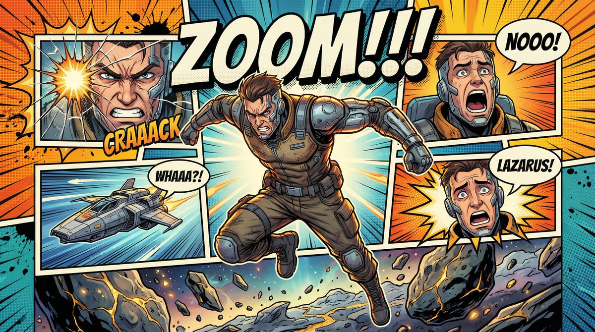 赛博飞行员激燃漫画海报