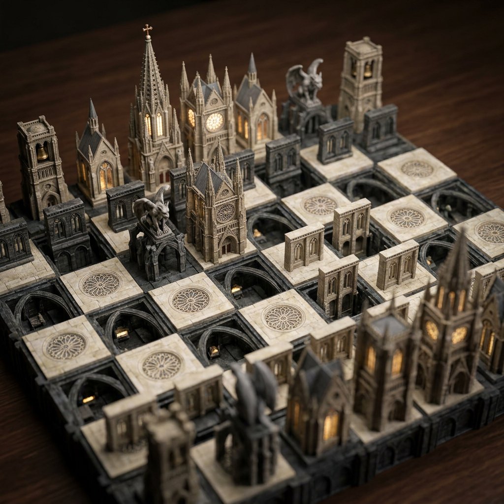 赛博朋克微缩立体模型国际象棋