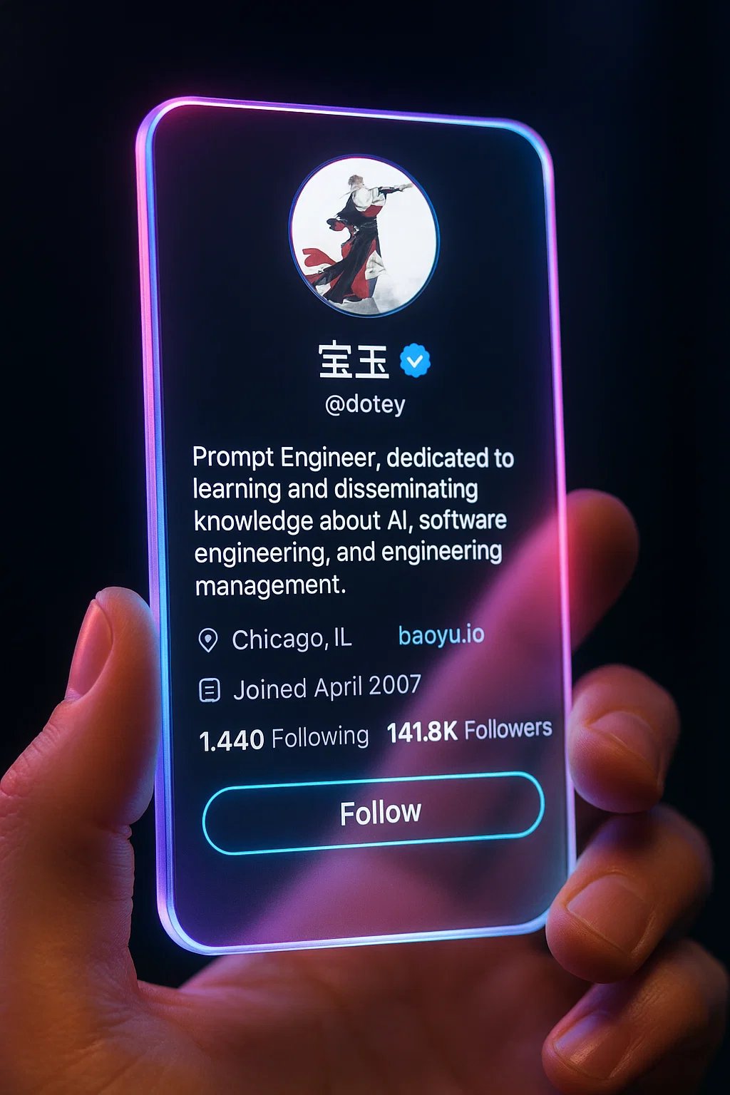 赛博朋克社交个人资料卡片