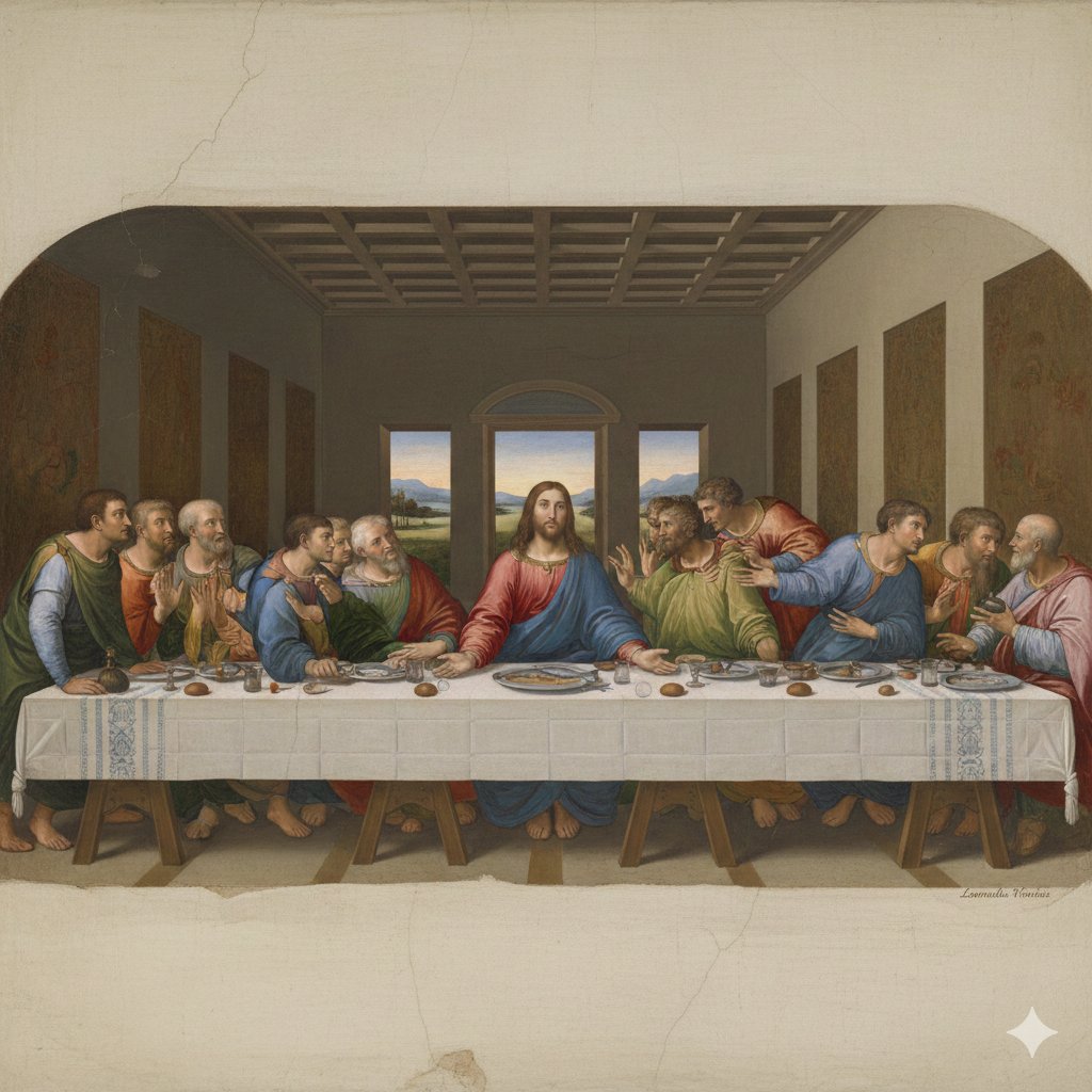 达芬奇经典名画最后的晚餐