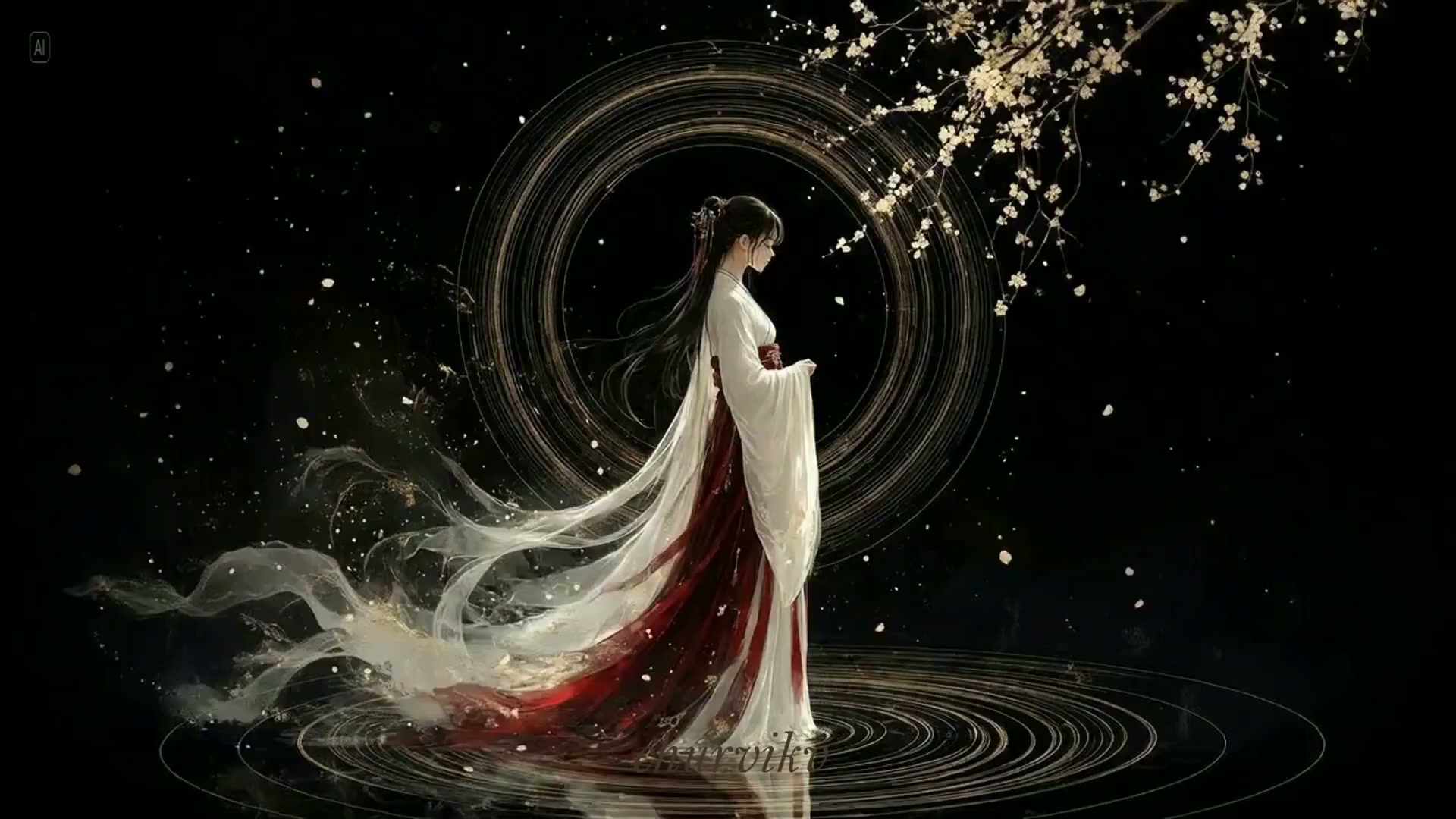 水面惊鸿舞与金色火花的绝美交响