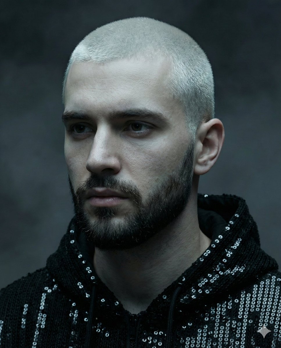 暗夜雾气中的闪亮先锋男模