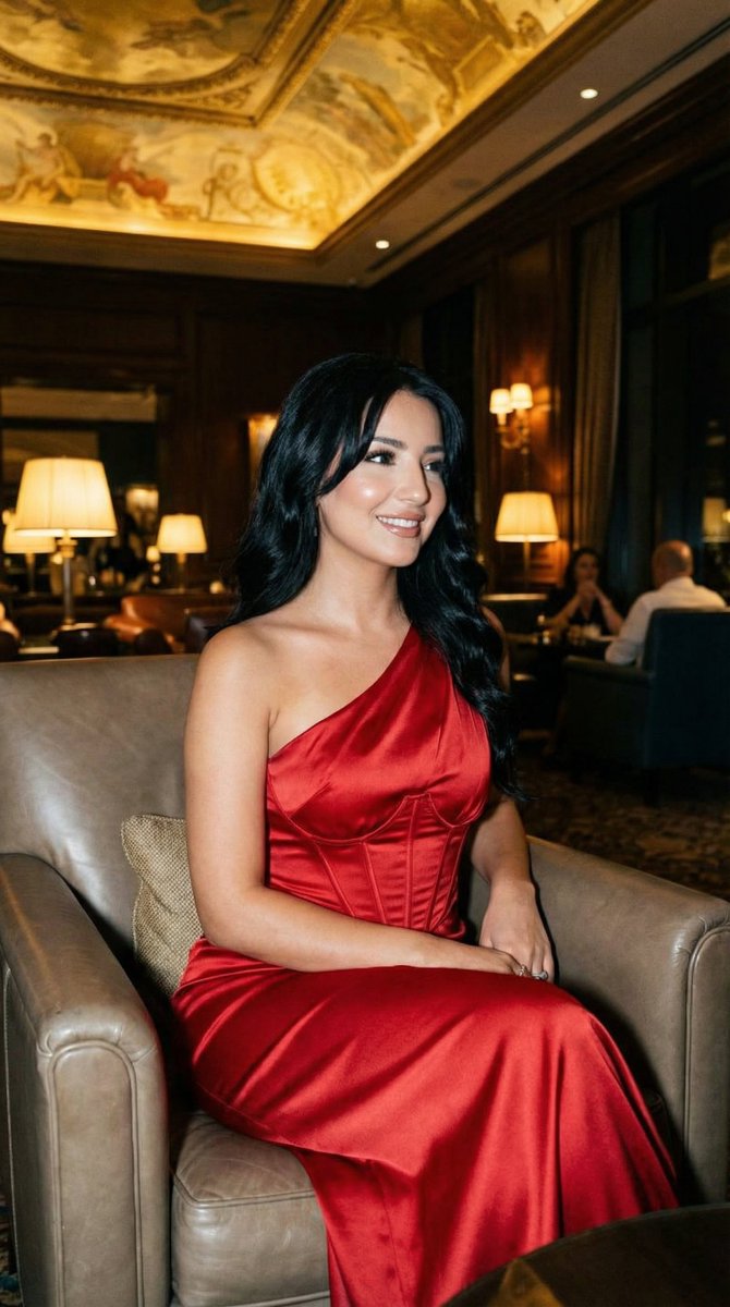 暗夜奢华酒吧的红裙魅惑大片