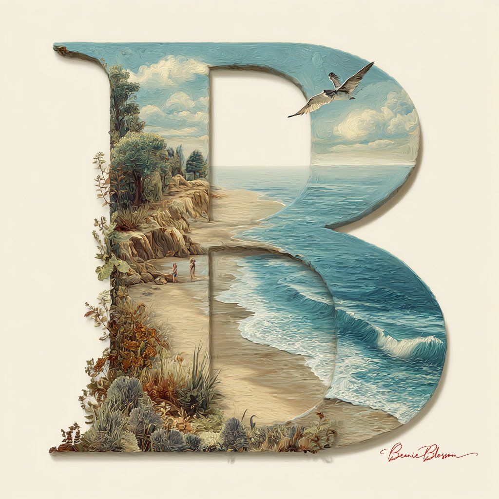 海滩字母B