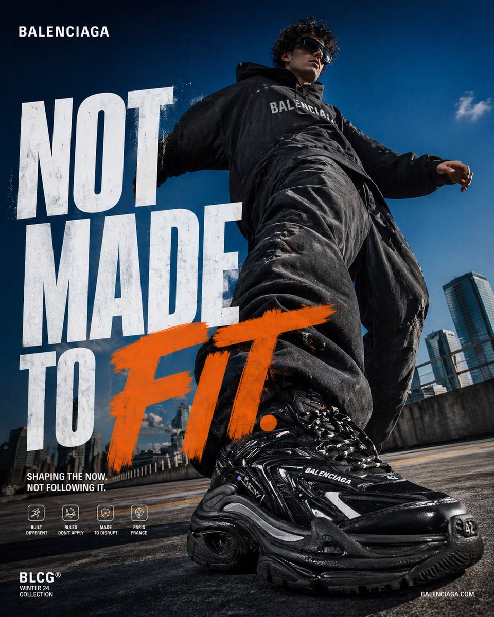 颠覆街头：巴黎世家巨物感海报