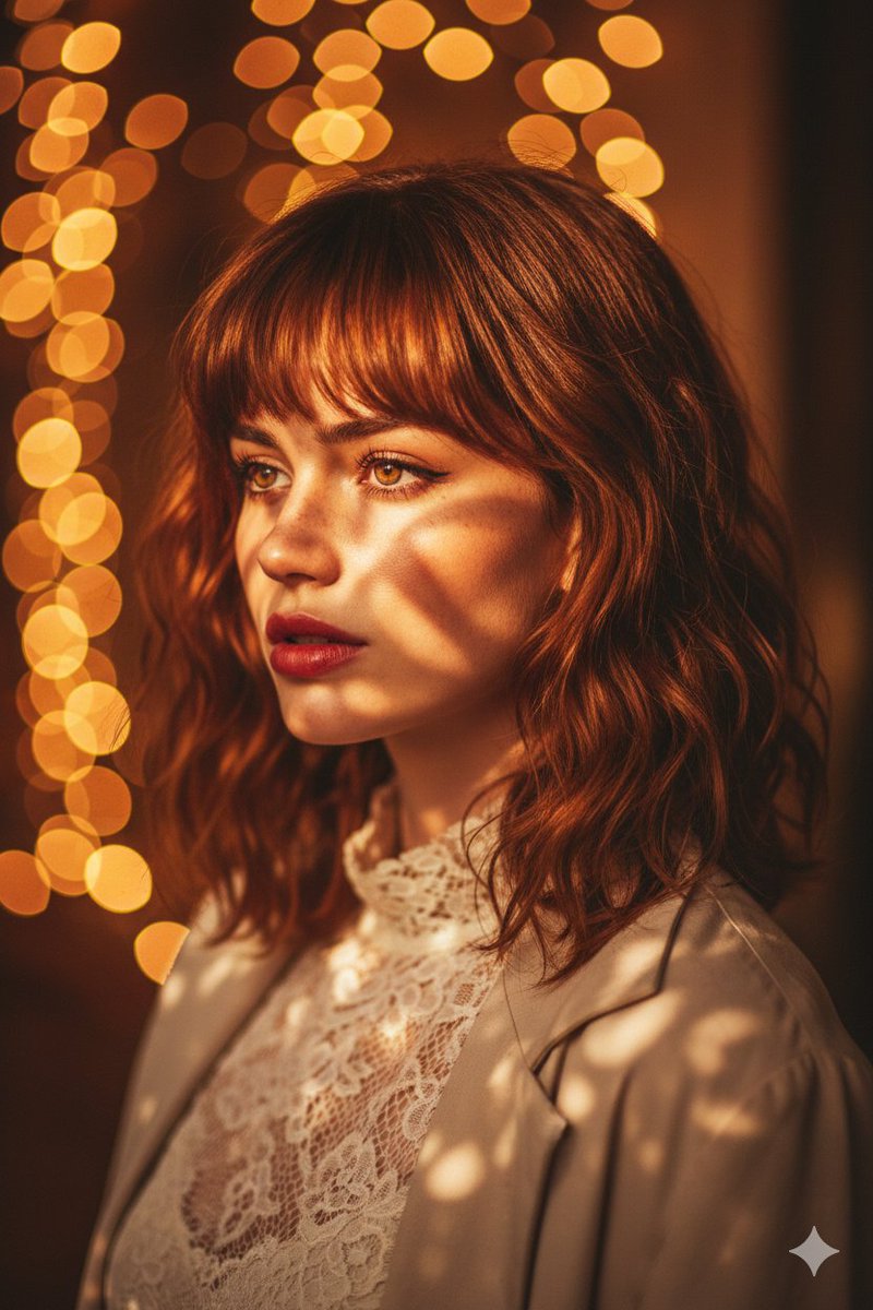 梦幻光斑背景下的超写实少女