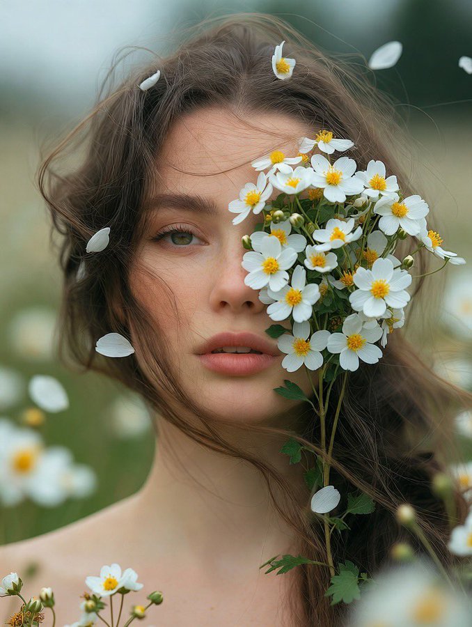 春日花海中的梦幻唯美少女