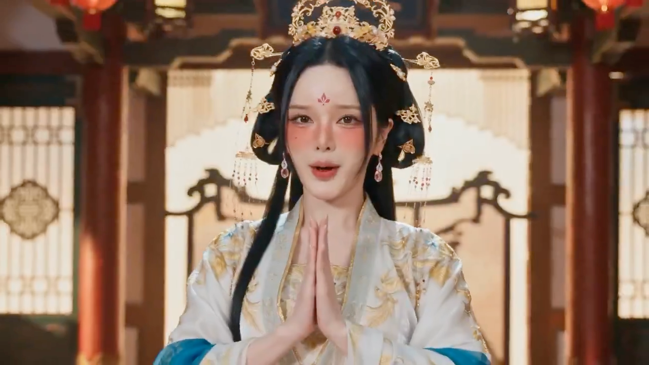 敦煌飞天少女招财歌舞幻境