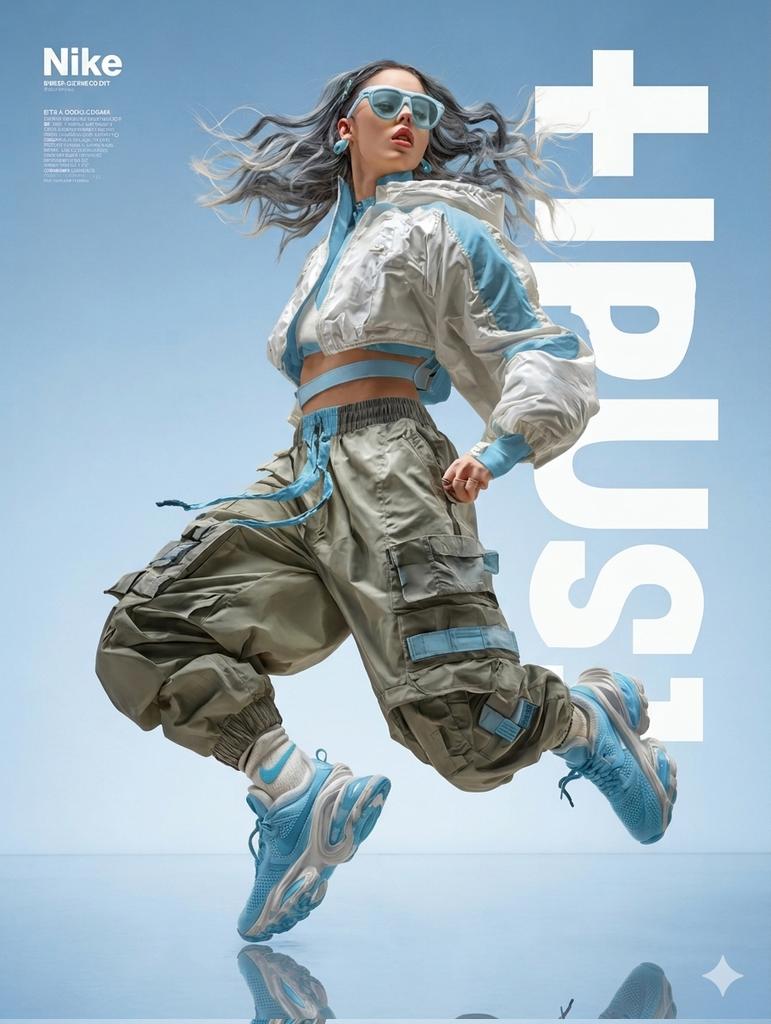 动感高定时尚女郎凌空飞跃