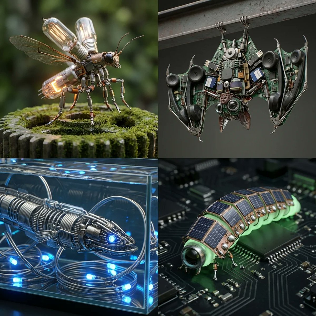 电子元件重构的仿生机械野兽图鉴