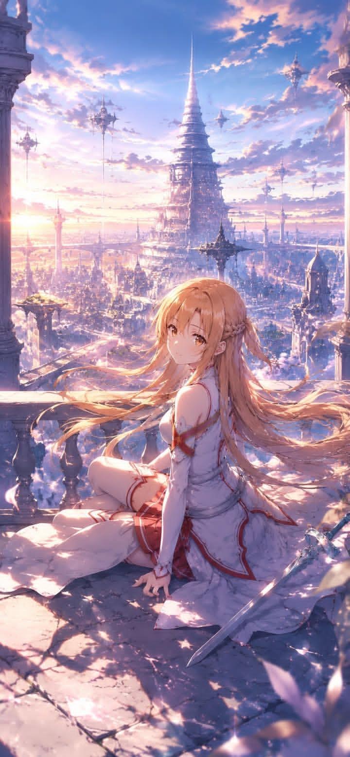 落日浮空王国的回眸少女
