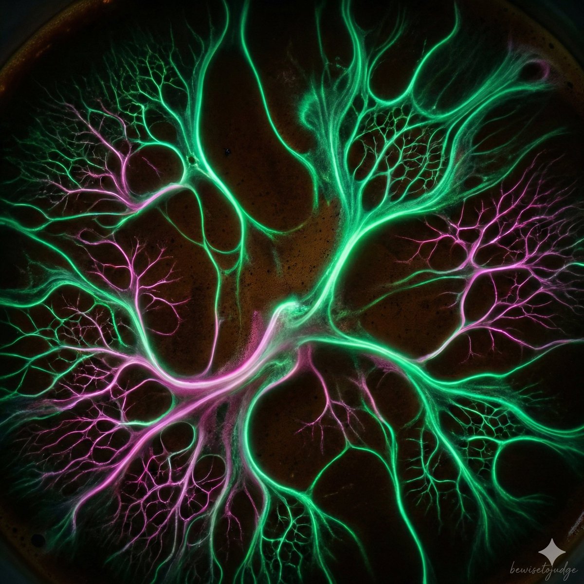 微观咖啡油脂的奇幻发光网络