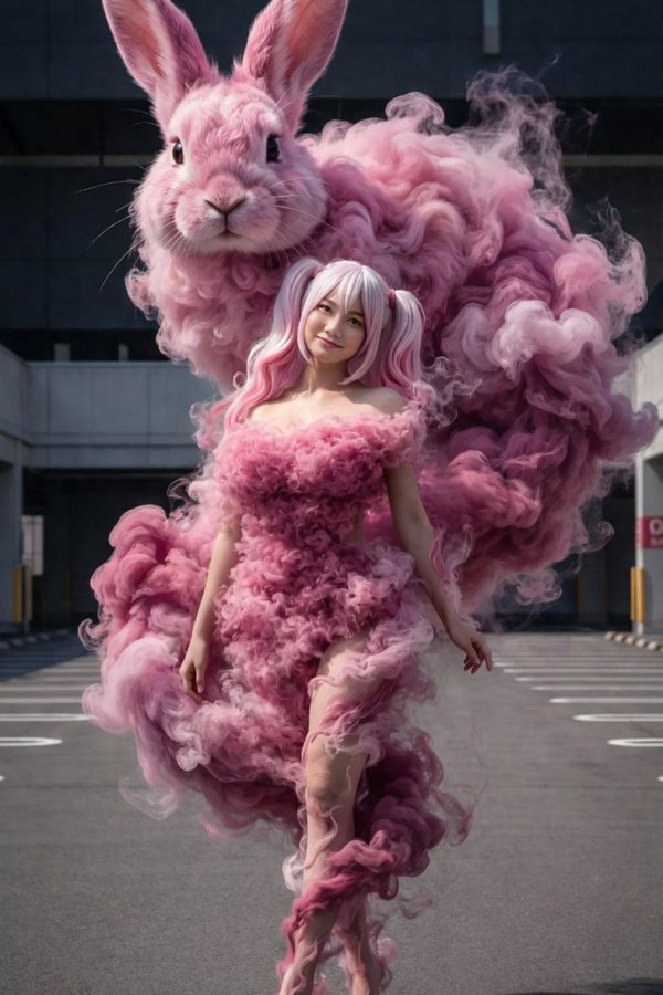 粉雾霓裳与巨兔