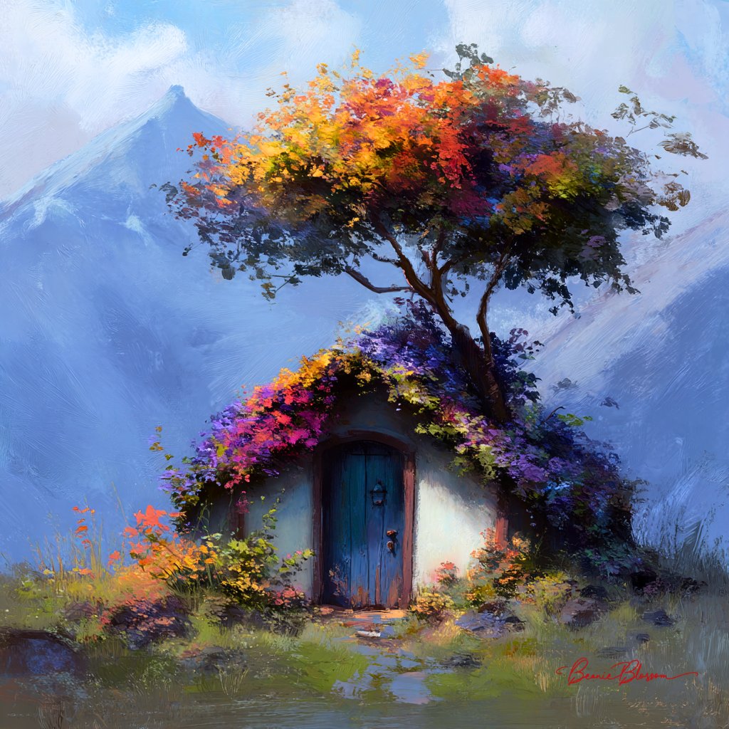 花之小屋与彩叶树
