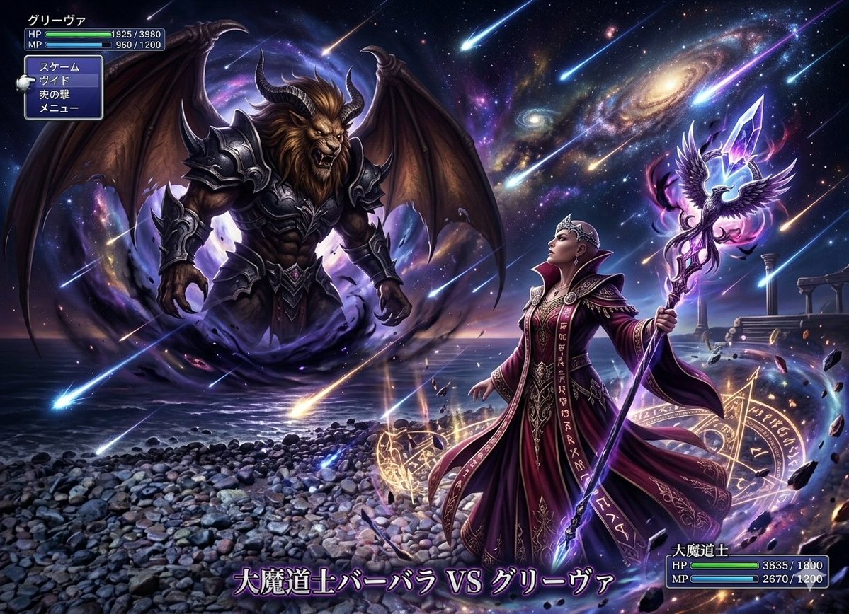 流星太空中，大魔法师芭芭拉对决狮鹫兽