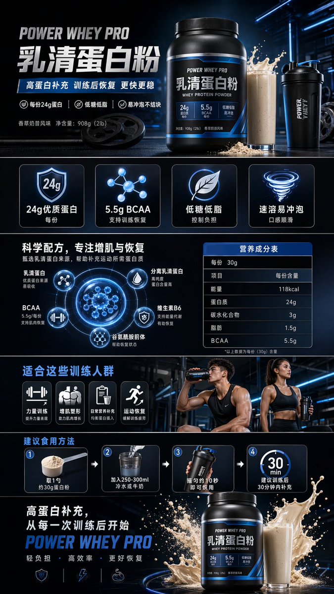 健身蛋白粉电商详情展示图
