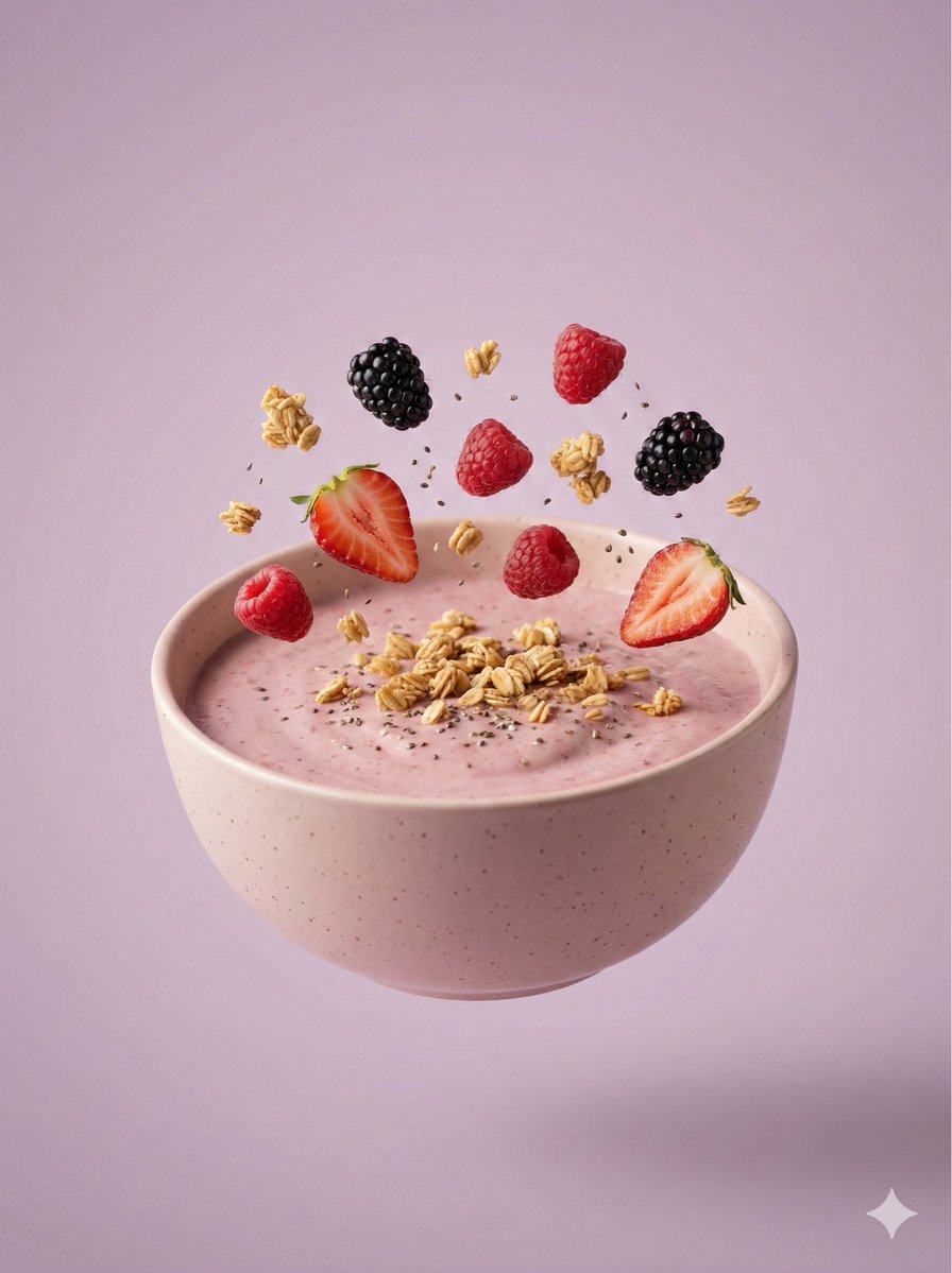 悬浮莓果思慕雪的极简美学