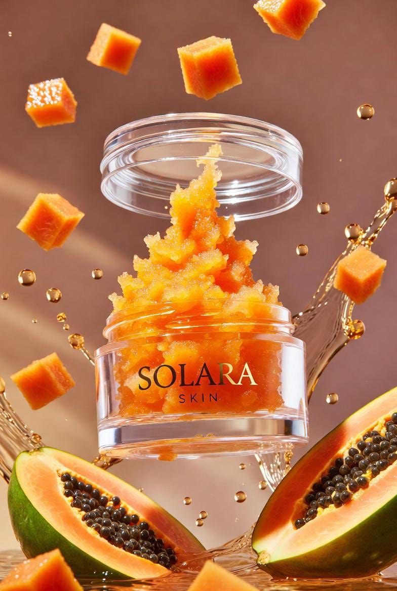 悬浮半空的奢华木瓜磨砂膏