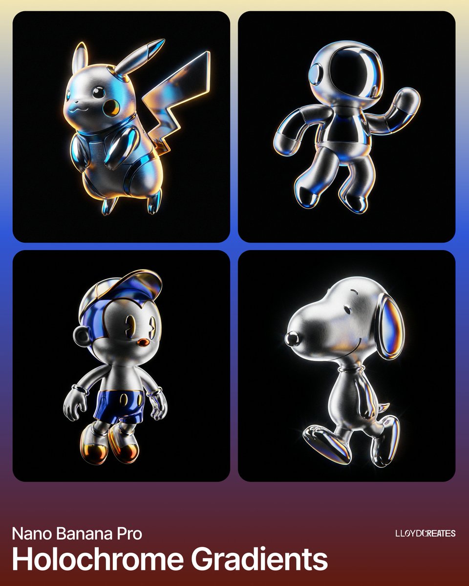 悬浮纯黑虚空中的超写实金属产品