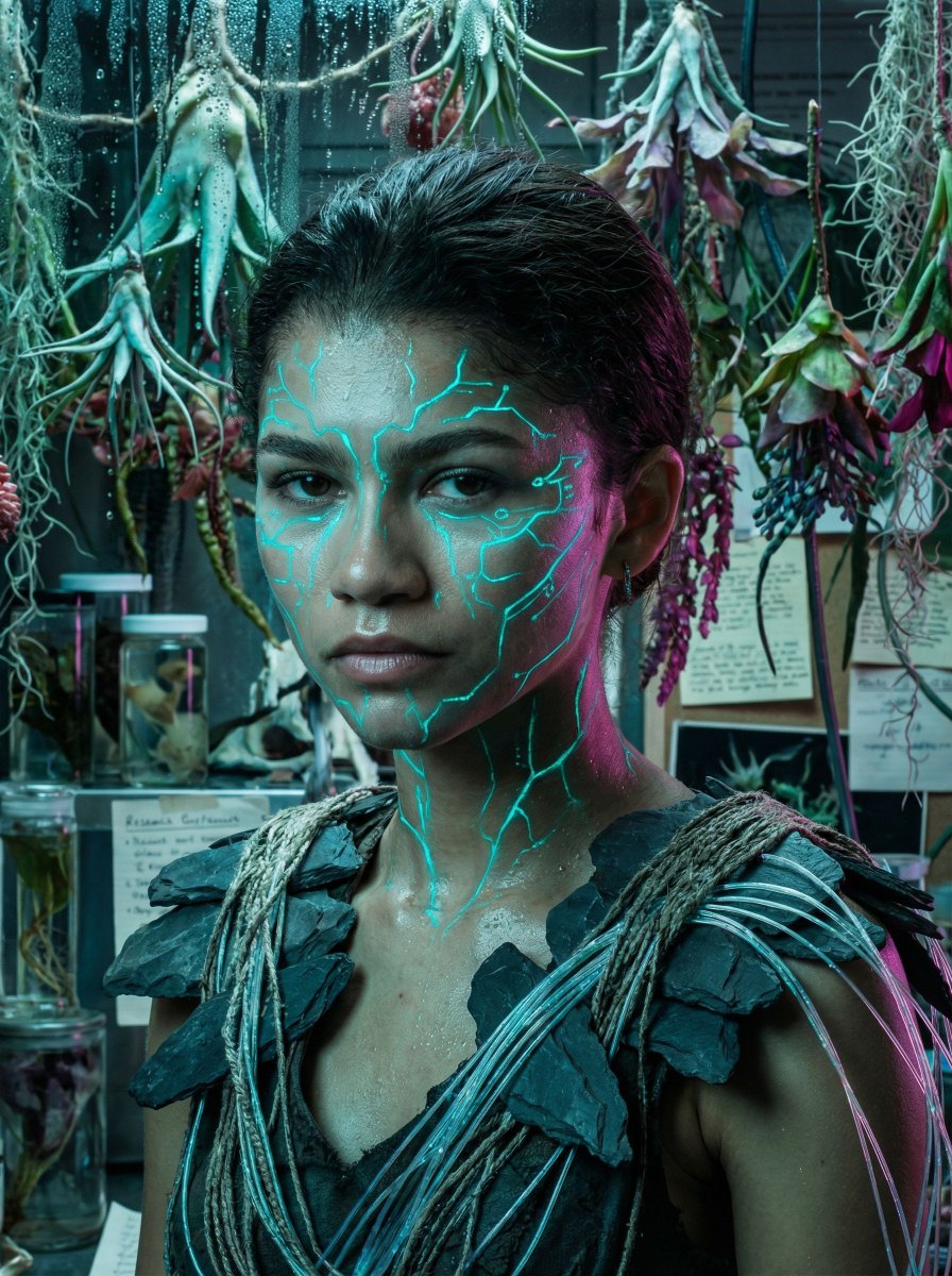 流淌幽蓝荧光的赛博植物学研究员