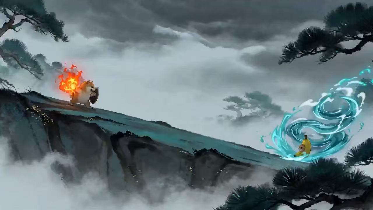 雾山五行风断崖古林：刀盾狗大战香蕉猫