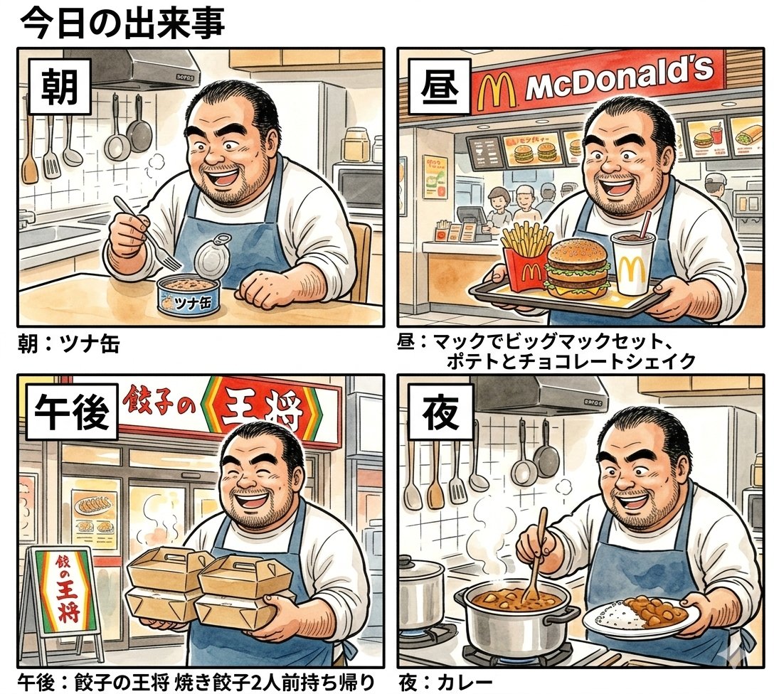 吃货的一天四格美食记录