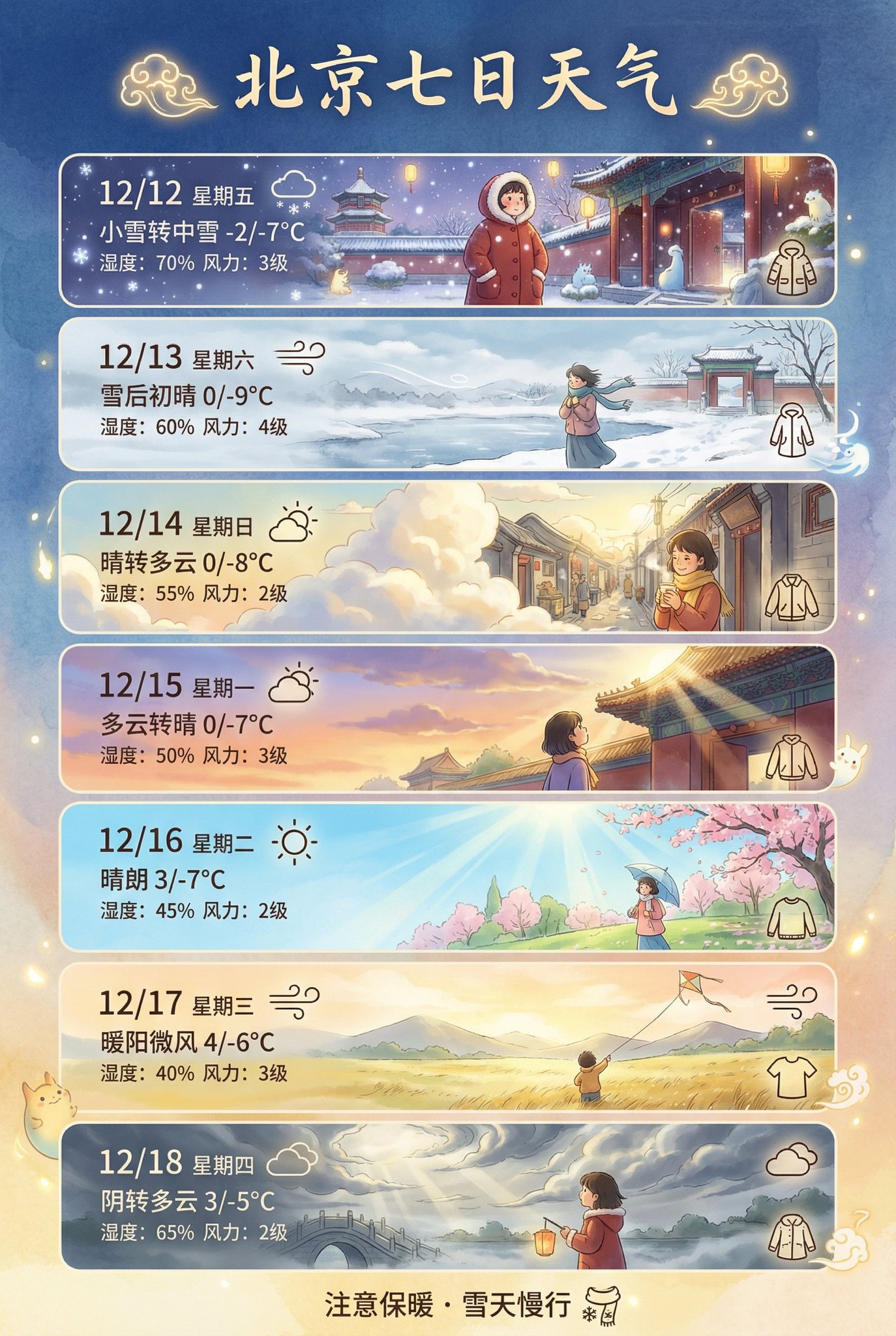 北京7天天气可视化海报