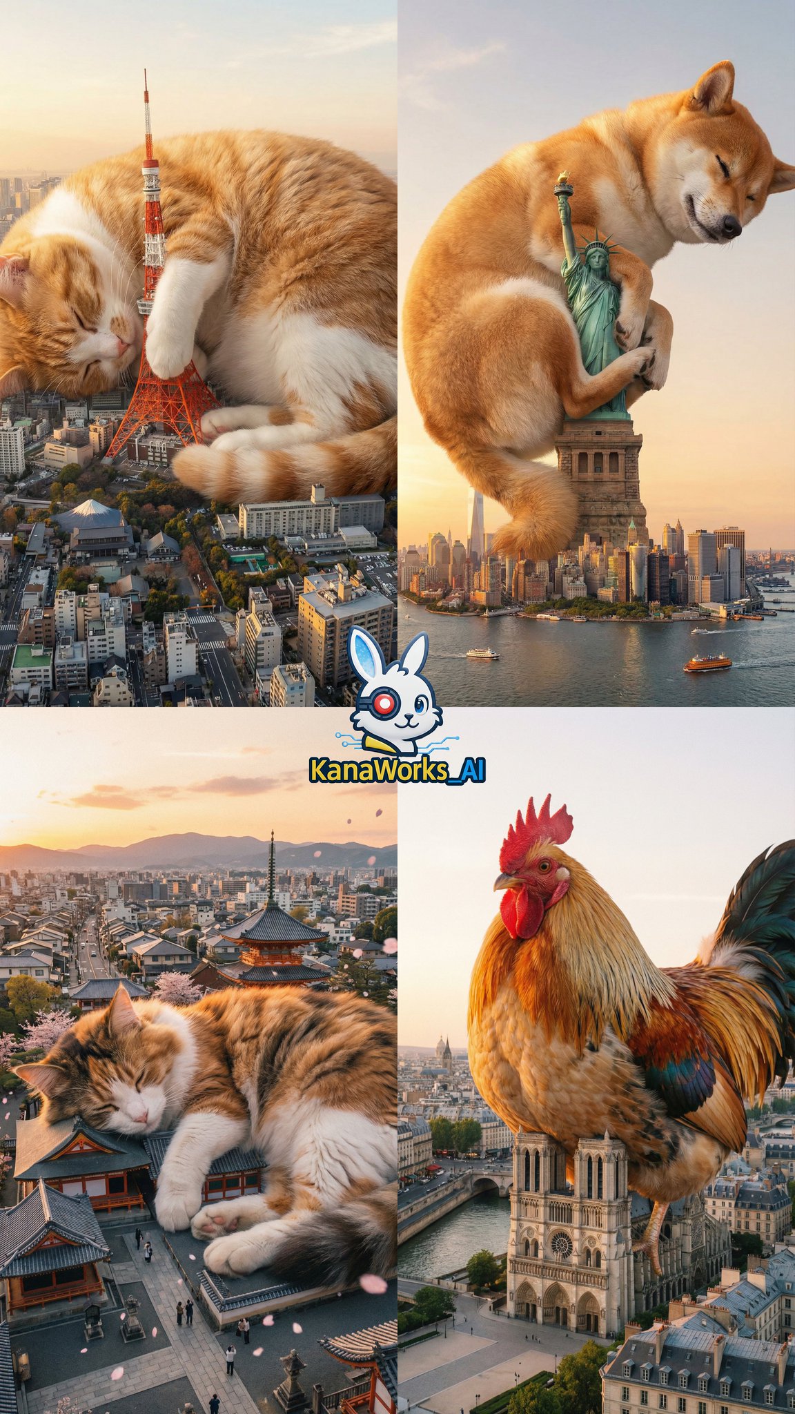 东京塔上的巨猫